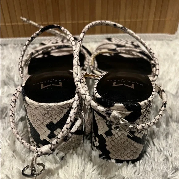 Marc Fisher Black and White Snake Print Heels - Picture 4 of 7